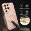 Phonesta Luxury Carbon Fiber Back Cover hoesje met MagSafe voor Samsung Galaxy S25 Ultra - Roze 5
