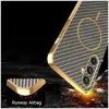 Phonesta Luxury Carbon Fiber Back Cover hoesje met MagSafe voor Samsung Galaxy S25/S24 - Bruin 6