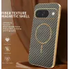 Phonesta Luxury Carbon Fiber Back Cover hoesje met MagSafe voor Google Pixel 9 - Bruin 1