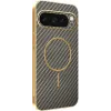 Phonesta Luxury Carbon Fiber Back Cover hoesje met MagSafe voor Google Pixel 9 Pro - Bruin 0