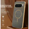 Phonesta Luxury Carbon Fiber Back Cover hoesje met MagSafe voor Google Pixel 9 Pro - Bruin 1