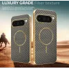 Phonesta Luxury Carbon Fiber Back Cover hoesje met MagSafe voor Google Pixel 9 Pro - Bruin 3