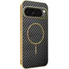 Phonesta Luxury Carbon Fiber Back Cover hoesje met MagSafe voor Google Pixel 9 Pro - Zwart 0