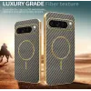 Phonesta Luxury Carbon Fiber Back Cover hoesje met MagSafe voor Google Pixel 9 Pro XL - Bruin 3