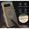 Phonesta Luxury Carbon Fiber Back Cover hoesje met MagSafe voor Google Pixel 9 Pro XL - Bruin 7