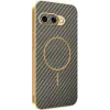 Phonesta Luxury Carbon Fiber Back Cover hoesje met MagSafe voor Google Pixel 9a - Bruin 0