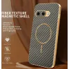 Phonesta Luxury Carbon Fiber Back Cover hoesje met MagSafe voor Google Pixel 9a - Bruin 1