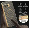 Phonesta Luxury Carbon Fiber Back Cover hoesje met MagSafe voor Google Pixel 9a - Bruin 7