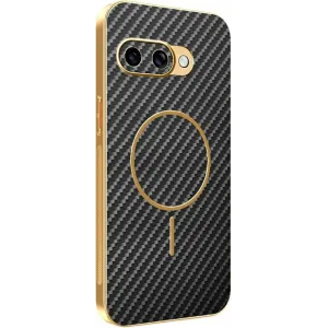 Phonesta Luxury Carbon Fiber Back Cover hoesje met MagSafe voor Google Pixel 9a - Zwart