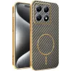 Phonesta Luxury Carbon Fiber Back Cover hoesje met MagSafe voor Xiaomi 15T - Bruin 0