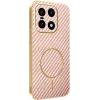 Phonesta Luxury Carbon Fiber Back Cover hoesje met MagSafe voor OnePlus 15 - Roze 0