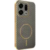 Phonesta Luxury Carbon Fiber Back Cover hoesje met MagSafe voor Oppo Find X9 - Bruin 0