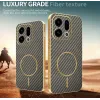 Phonesta Luxury Carbon Fiber Back Cover hoesje met MagSafe voor Oppo Find X9 - Bruin 3