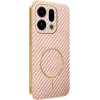 Phonesta Luxury Carbon Fiber Back Cover hoesje met MagSafe voor Oppo Find X9 - Roze 0