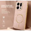 Phonesta Luxury Carbon Fiber Back Cover hoesje met MagSafe voor Oppo Find X9 - Roze 1