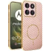 Phonesta Luxury Carbon Fiber Back Cover hoesje met MagSafe voor Motorola Edge 70 - Roze 0