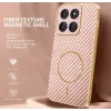 Phonesta Luxury Carbon Fiber Back Cover hoesje met MagSafe voor Motorola Edge 70 - Roze 1