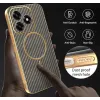Phonesta Luxury Carbon Fiber Back Cover hoesje met MagSafe voor HONOR X5c Plus - Bruin 6
