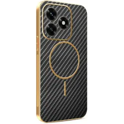 Phonesta Luxury Carbon Fiber Back Cover hoesje met MagSafe voor HONOR X5c Plus - Zwart