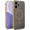 Phonesta Luxury Carbon Fiber Back Cover hoesje met MagSafe voor Oppo Reno14 F/FS - Bruin