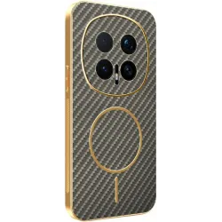 Phonesta Luxury Carbon Fiber Back Cover hoesje met MagSafe voor HONOR Magic8 Pro - Bruin