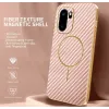 Phonesta Luxury Carbon Fiber Back Cover hoesje met MagSafe voor OnePlus 15R - Roze 1
