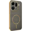 Phonesta Luxury Carbon Fiber Back Cover hoesje met MagSafe voor Oppo Find X9 Pro - Bruin 0
