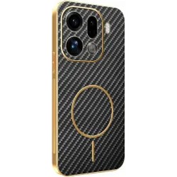 Phonesta Luxury Carbon Fiber Back Cover hoesje met MagSafe voor Oppo Find X9 Pro - Zwart