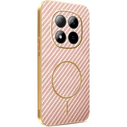 Phonesta Luxury Carbon Fiber Back Cover hoesje met MagSafe voor Xiaomi Redmi Note 15 Pro 5G - Roze