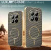 Phonesta Luxury Carbon Fiber Back Cover hoesje met MagSafe voor Xiaomi Redmi Note 15 Pro Plus / Xiaomi Poco M8 Pro - Bruin 3