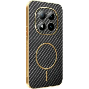 Phonesta Luxury Carbon Fiber Back Cover hoesje met MagSafe voor Xiaomi Redmi Note 15 Pro Plus / Xiaomi Poco M8 Pro - Zwart