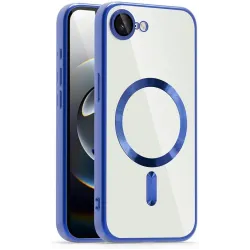 Phonesta Luxury Crystal Back Cover hoesje met MagSafe voor Apple iPhone 17e/16e - Transparant/Donkerblauw