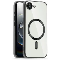 Phonesta Luxury Crystal Back Cover hoesje met MagSafe voor Apple iPhone 17e/16e - Transparant/Zwart