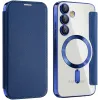 Phonesta Luxury Crystal Book Wallet Case hoesje met MagSafe voor Samsung Galaxy S24 FE - Donkerblauw