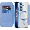 Phonesta Luxury Crystal Book Wallet Case hoesje met MagSafe voor Samsung Galaxy S25/S24 - Lichtblauw 2