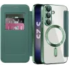 Phonesta Luxury Crystal Book Wallet Case hoesje met MagSafe voor Samsung Galaxy S25 Plus/S24 Plus - Donkergroen 2