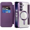 Phonesta Luxury Crystal Book Wallet Case hoesje met MagSafe voor Samsung Galaxy S25 Plus/S24 Plus - Donkerpaars 2