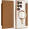 Phonesta Luxury Crystal Book Wallet Case hoesje met MagSafe voor Samsung Galaxy S25 Ultra - Bruin