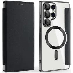 Phonesta Luxury Crystal Book Wallet Case hoesje met MagSafe voor Samsung Galaxy S25 Ultra - Zwart