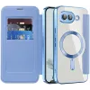 Phonesta Luxury Crystal Book Wallet Case hoesje met MagSafe voor Google Pixel 9a - Lichtblauw 2