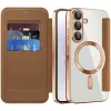 Phonesta Luxury Crystal Book Wallet Case hoesje met MagSafe voor Samsung Galaxy A36/A56 - Bruin 2