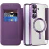 Phonesta Luxury Crystal Book Wallet Case hoesje met MagSafe voor Samsung Galaxy A36/A56 - Donkerpaars 2