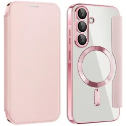 Phonesta Luxury Crystal Book Wallet Case hoesje met MagSafe voor Samsung Galaxy A36/A56 - Roze