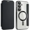 Phonesta Luxury Crystal Book Wallet Case hoesje met MagSafe voor Samsung Galaxy A36/A56 - Zwart