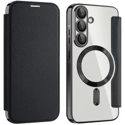 Phonesta Luxury Crystal Book Wallet Case hoesje met MagSafe voor Samsung Galaxy A36/A56 - Zwart