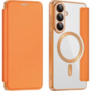 Phonesta Luxury Crystal Book Wallet Case hoesje met MagSafe voor Samsung Galaxy S26 - Oranje