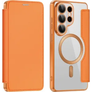 Phonesta Luxury Crystal Book Wallet Case hoesje met MagSafe voor Samsung Galaxy S26 Ultra - Oranje