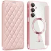 Phonesta Luxury Crystal Puffed Book Wallet Case hoesje met MagSafe voor Samsung Galaxy A16 - Roze