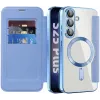 Phonesta Luxury Crystal Puffed Book Wallet Case hoesje met MagSafe voor Samsung Galaxy S25/S24 - Lichtblauw 2