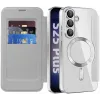 Phonesta Luxury Crystal Puffed Book Wallet Case hoesje met MagSafe voor Samsung Galaxy S25/S24 - Zilver 2